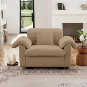 48.4”W Oversized Velvet Comfy Deep Seat Armchair with Built-in Storage,