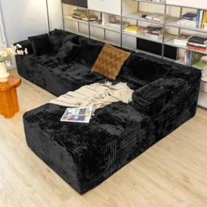 Sectional couches Corduroy, 104" with L-Shape Chaise