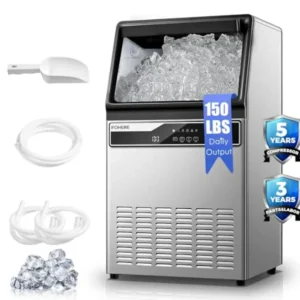 150lbs fresh Ice per Day, Stainless Under Counter with 33lbs Storage