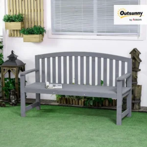56 Outdoor Wood Bench, 2Seater Garden Bench