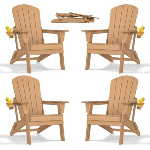 Folding Adirondack Chair with Cup Holder