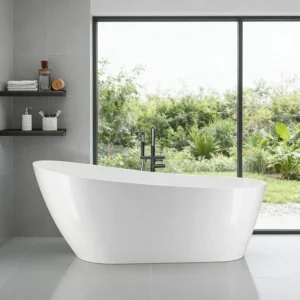 59" Acrylic Freestanding Soaking Bathtub,