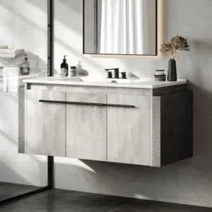 36 Inch Floating Vanity Bathroom with Sink Combo, Grey Wall Mounted