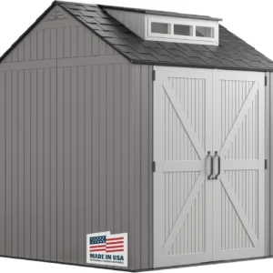 Resin Storage Shed With Floor (7 x 7 Ft) Weather Resistant Gray